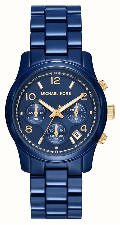 michael kors blaues zifferblatt